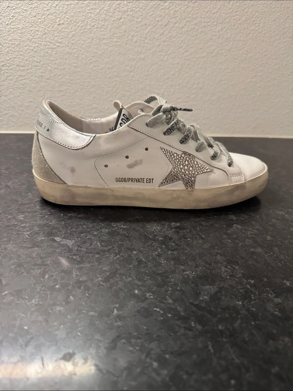 Golden Goose Super-Star Sneakers with Swarovski crystals private edition